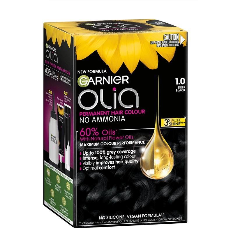 卡尼尔 Olia 精油永久染发膏 1.0 深邃黑色 不含氨 60%精油