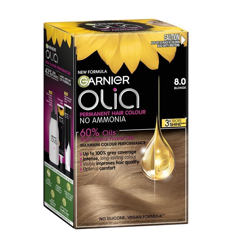 卡尼尔 Olia 精油染发 永久染发膏 8.0 金色