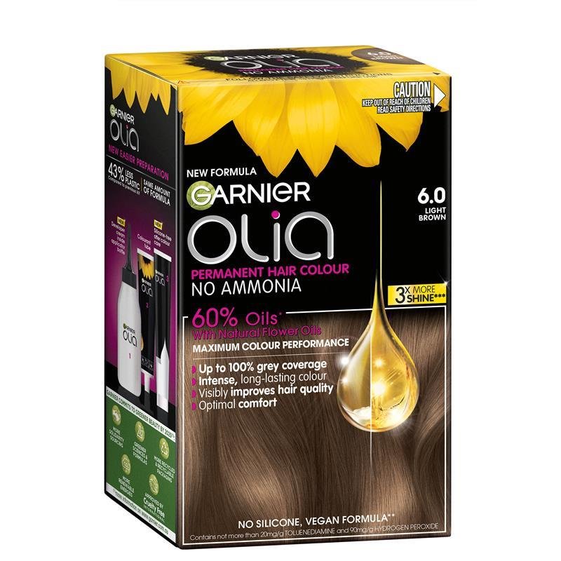卡尼尔 Olia 精油染发 永久染发膏 6.0 浅棕色
