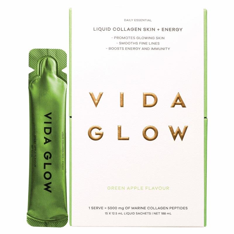 Vida Glow 液体胶原蛋白 肌肤能量 青苹果味 15×12.5ml