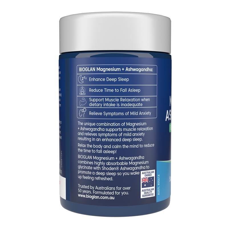 Bioglan 百澳莱 镁+南非醉茄 放松助眠 60片
