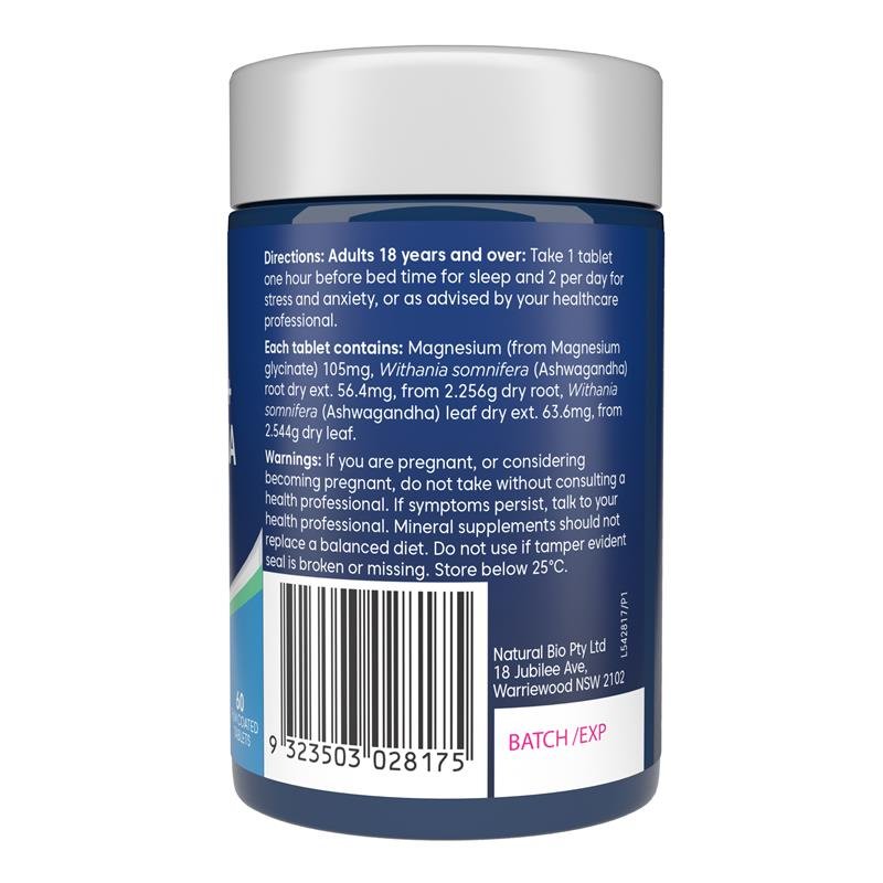 Bioglan 百澳莱 镁+南非醉茄 放松助眠 60片