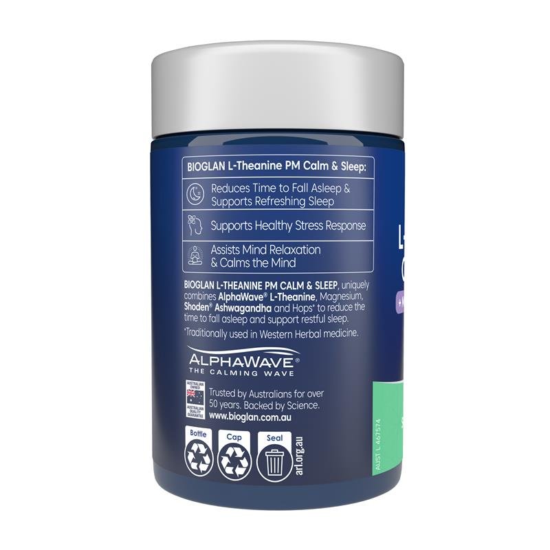 Bioglan L-茶氨酸 PM 静心助眠 50粒
