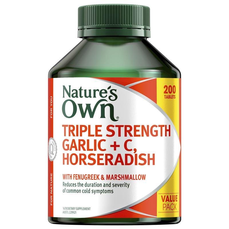 Nature's Own 三倍强效大蒜+维C辣根 200片