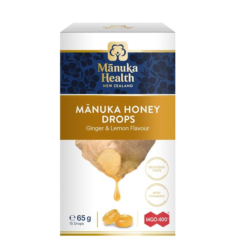 Manuka Health 麦卢卡蜂蜜润喉糖 柠檬生姜味 15粒 65g
