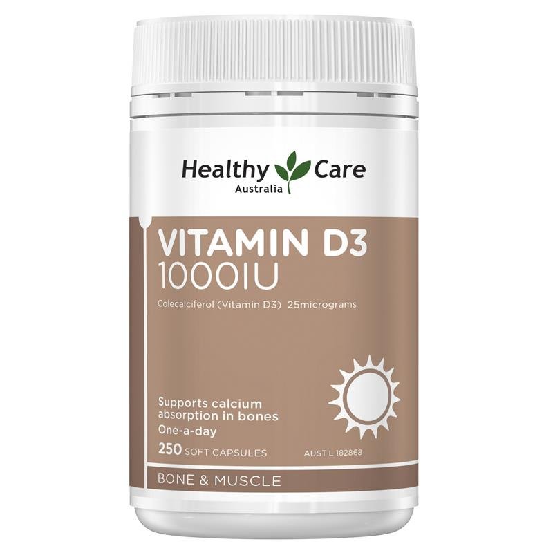 Healthy Care 维生素D3 1000IU 250粒软胶囊
