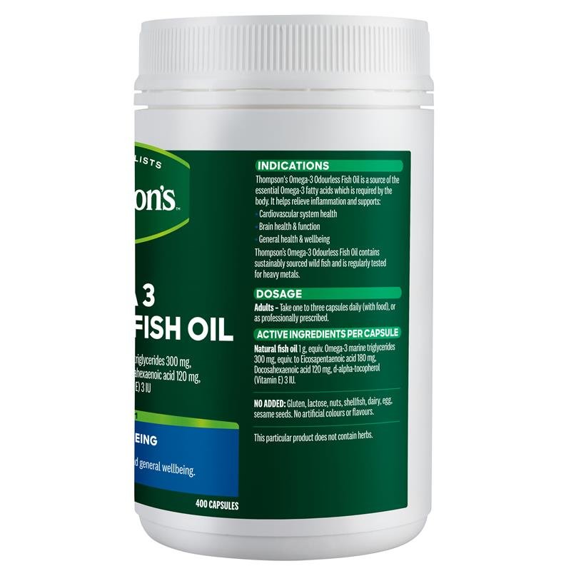 Thompsons 无腥味深海鱼油 Omega-3 400粒