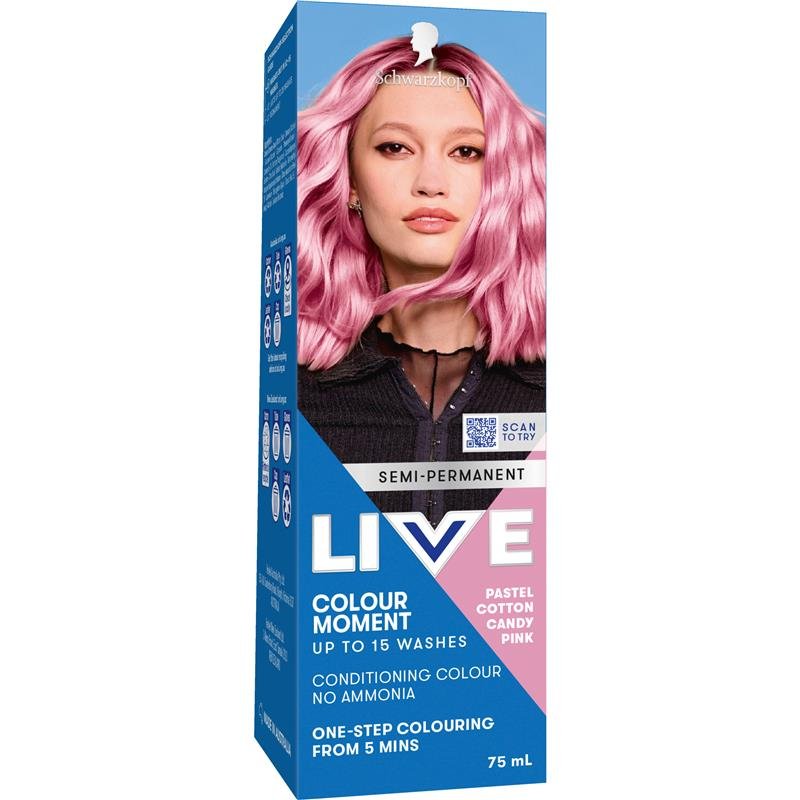 施华蔻 LIVE 半永久护色染发霜 棉花糖粉 75ml