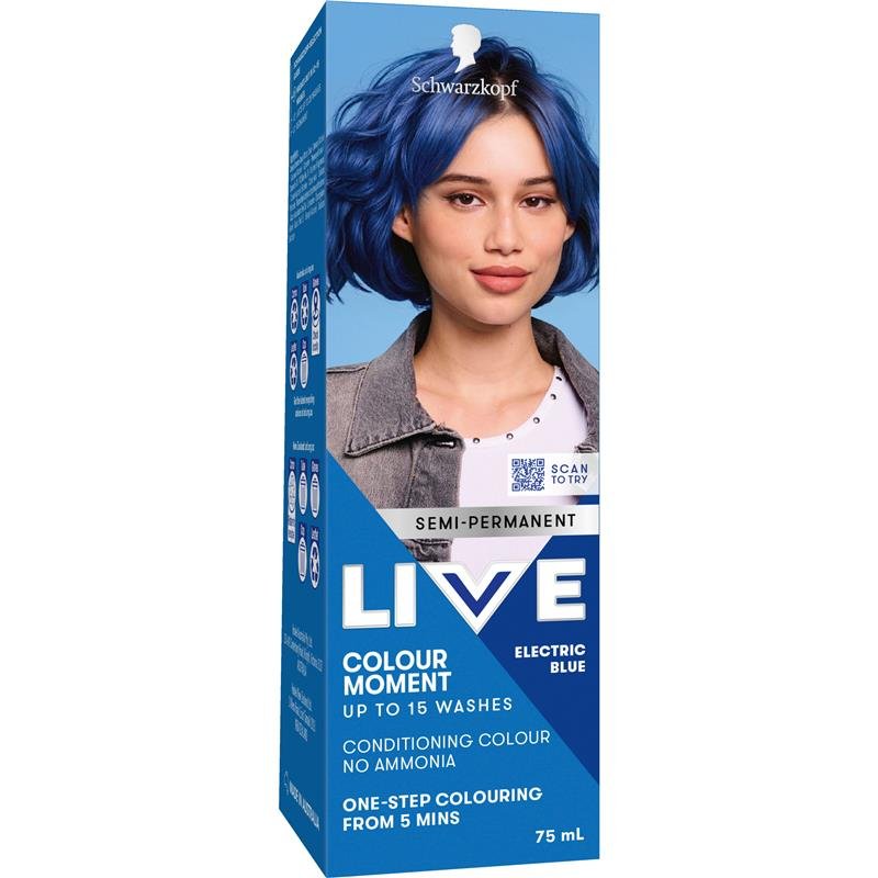 施华蔻 LIVE 半永久护色染发霜 电光蓝 75ml