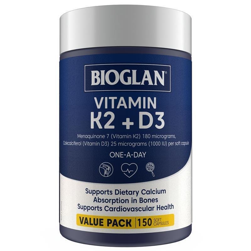 百立乐 Bioglan 维生素K2+D3 软胶囊 150粒