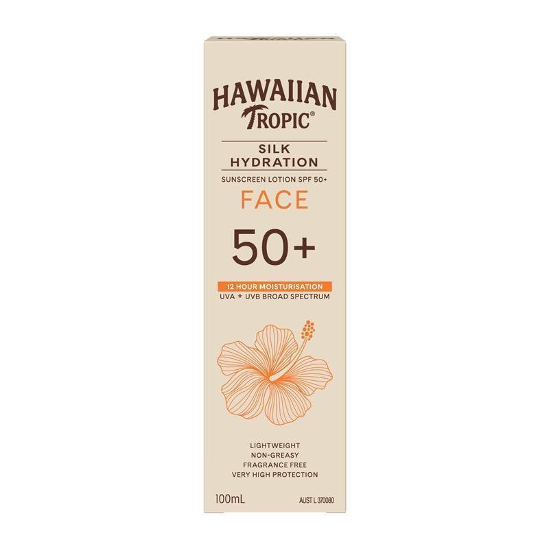 Hawaiian Tropic 夏威夷热带 丝滑保湿面部防晒乳 无香型 SPF50+ 100ml