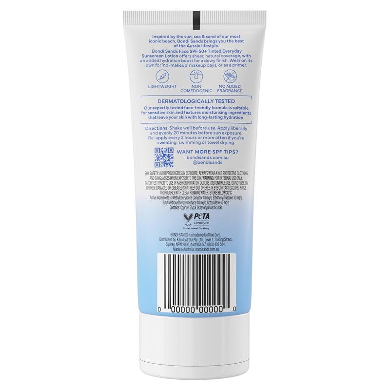 Bondi Sands SPF50+ 无香保湿润色面部防晒乳 75ml