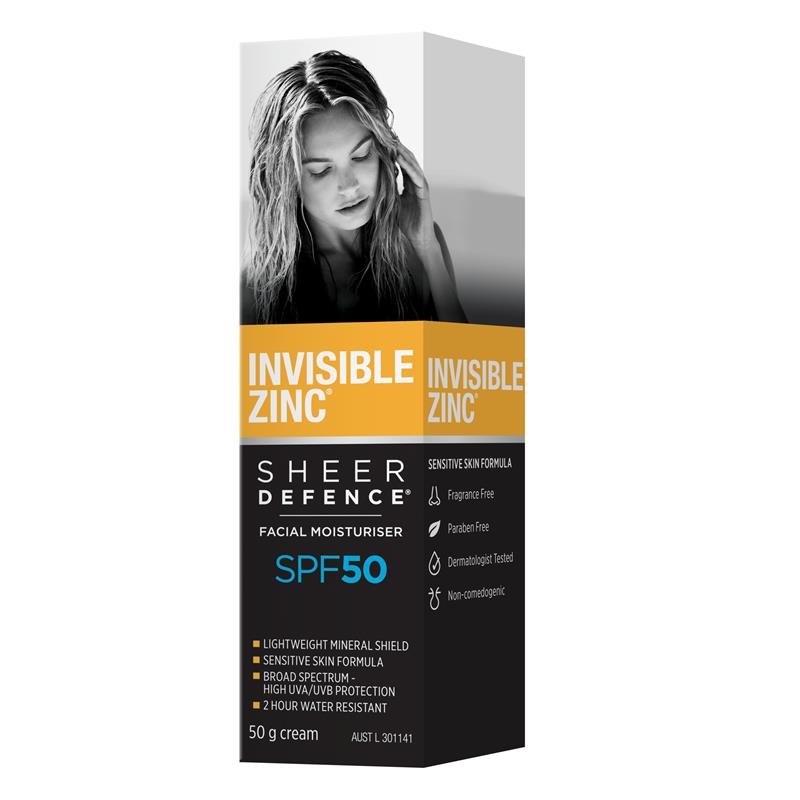 Invisible Zinc 隐形锌 SPF50+ 轻盈防护面部保湿防晒霜 50g