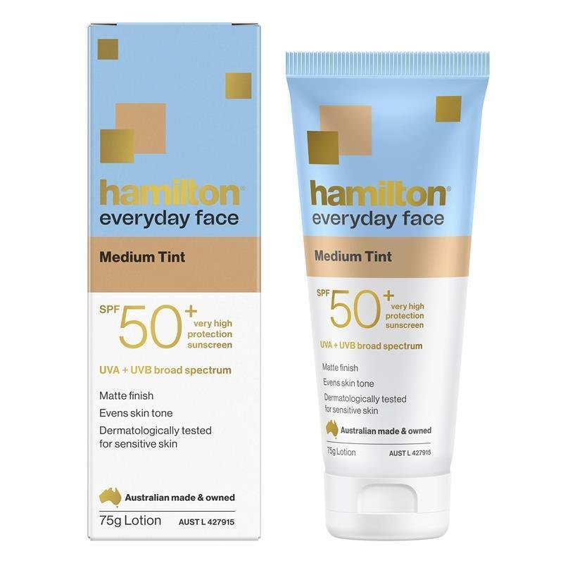 Hamilton 汉密尔顿 每日面部隔离带妆物理防晒乳 中色号 SPF50+ 75g