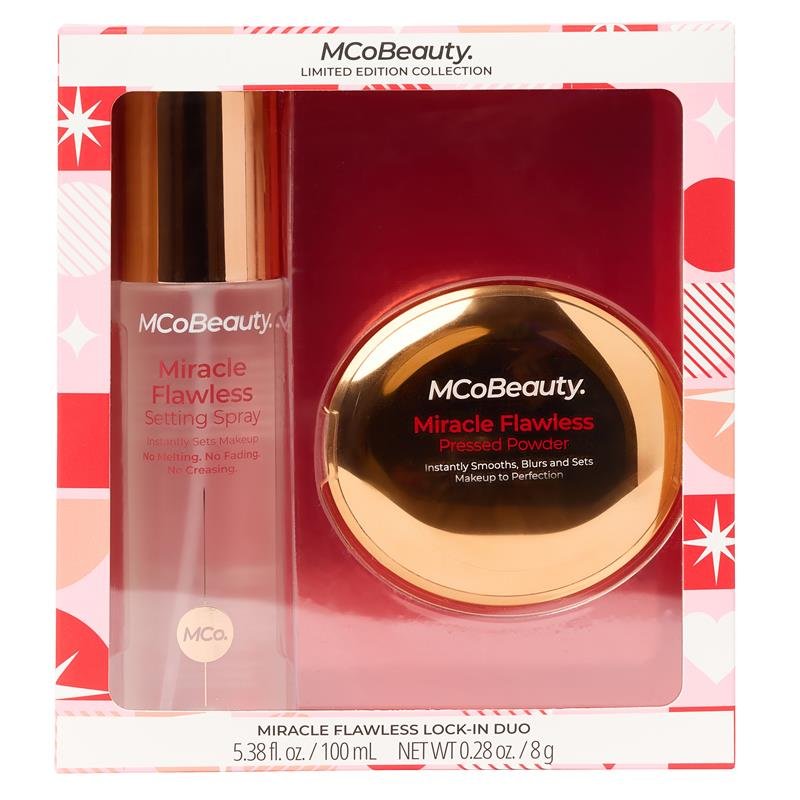 McoBeauty 无瑕奇迹双件礼盒 2025圣诞限定套装(定妆喷雾+粉饼)