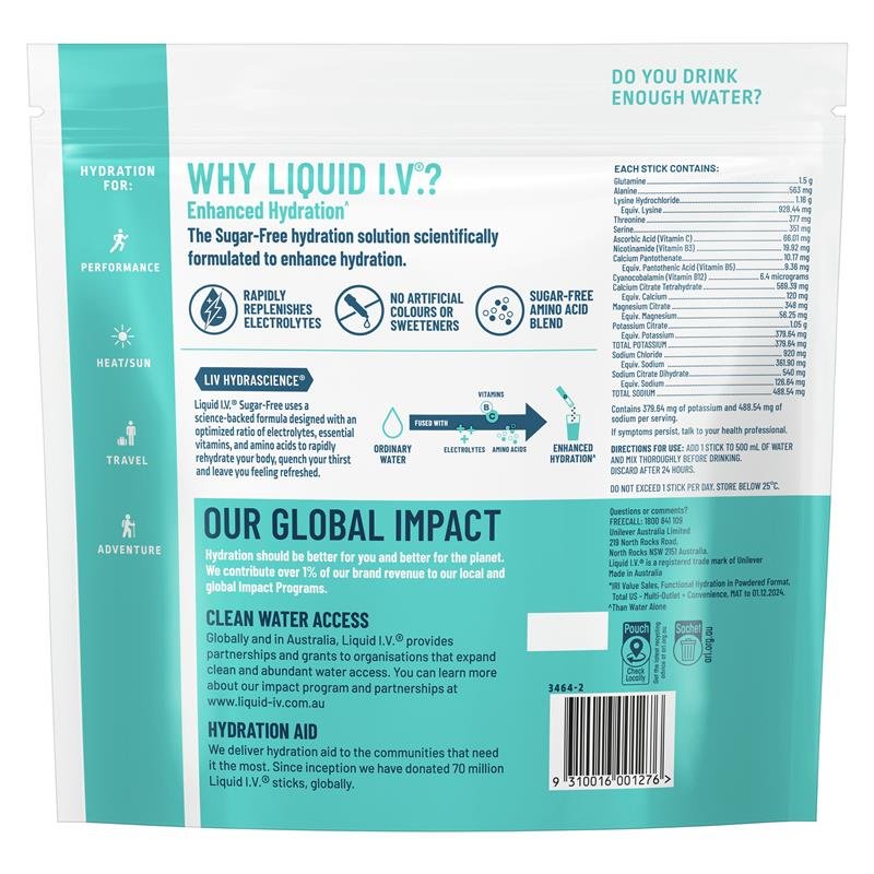 Liquid IV 无糖电解质补水冲剂 蜜桃味 24条装