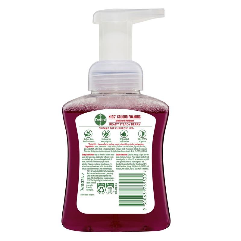 Dettol 滴露 儿童 The Wiggles 变色泡沫洗手液 浆果香 250ml