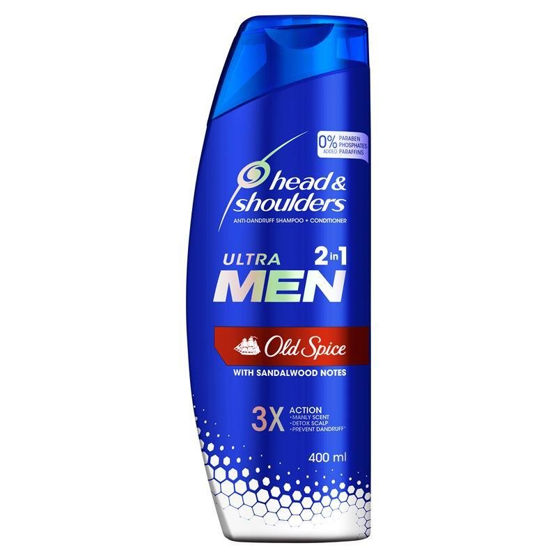 Head & Shoulders 海飞丝 Ultramen 男士古龙香型 二合一去屑洗发护发露 400ml