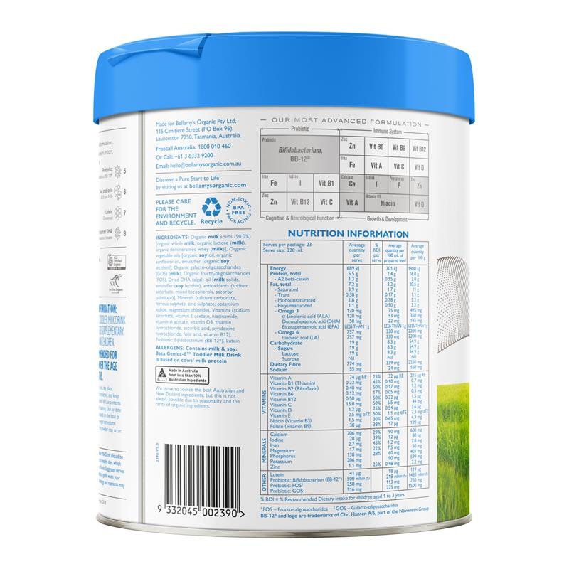 Bellamy's Beta Genica-8 Step 3 Toddler Milk Drink 800g