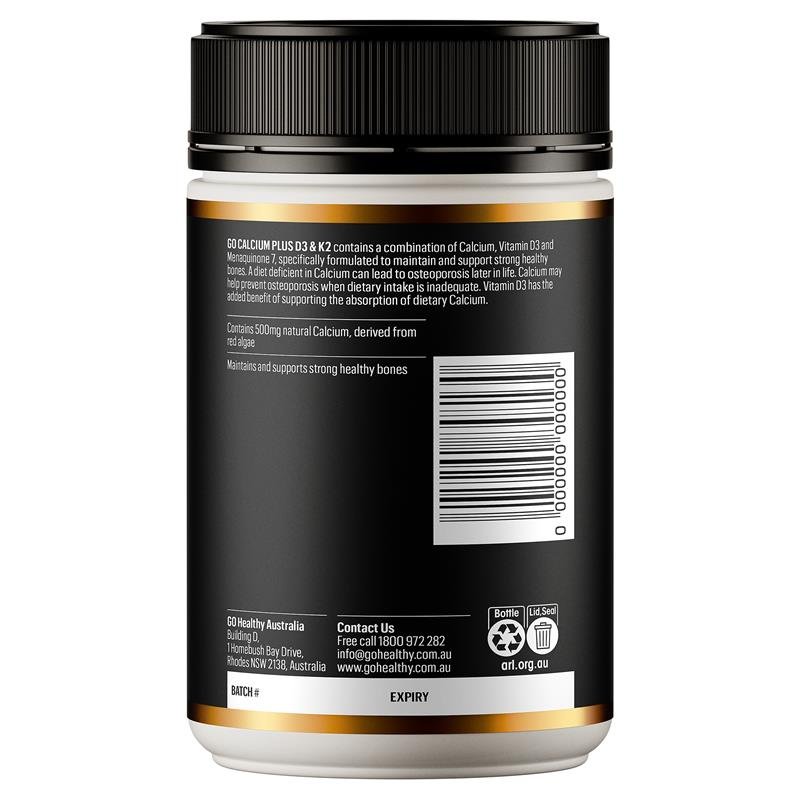 GO Healthy Calcium Plus D3 & K2 120 Hard Capsules