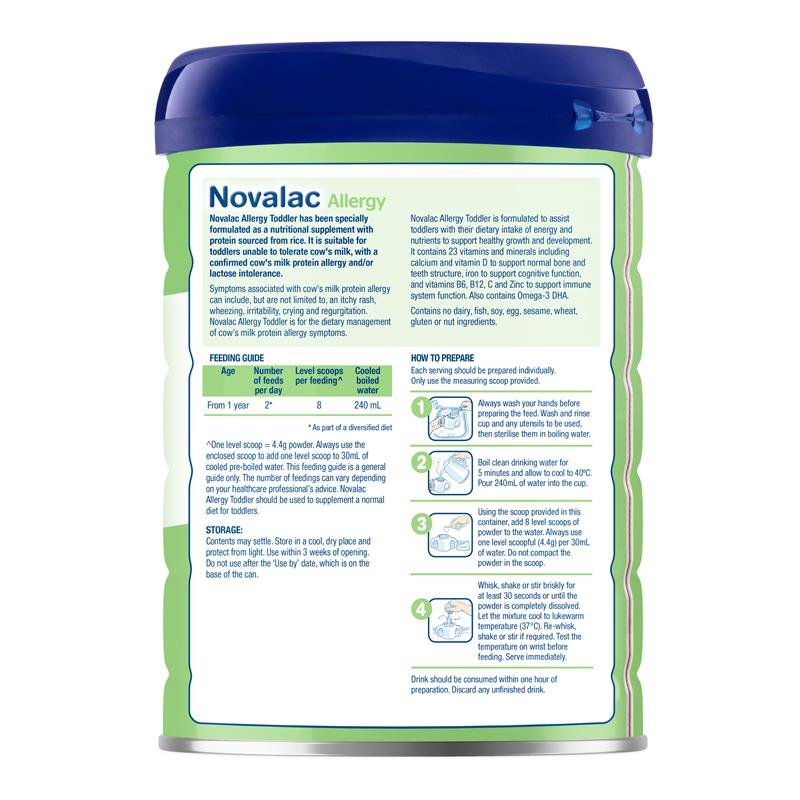Novalac Allergy Rice Based Toddler Drink 12 Months + 800g