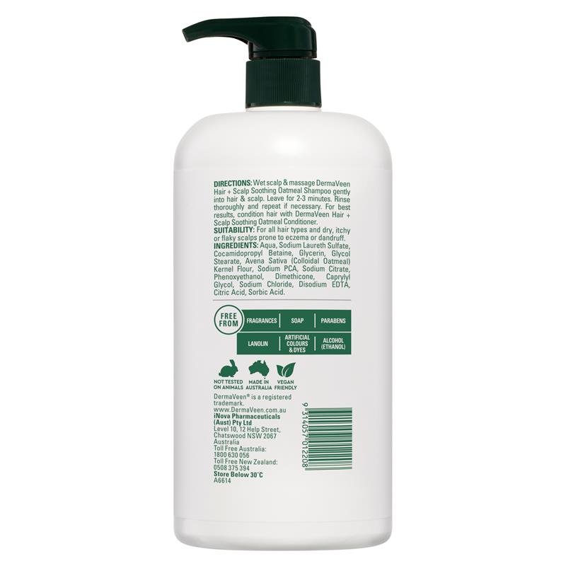 DermaVeen 燕麦舒缓洗发水 干性敏感头皮 1L