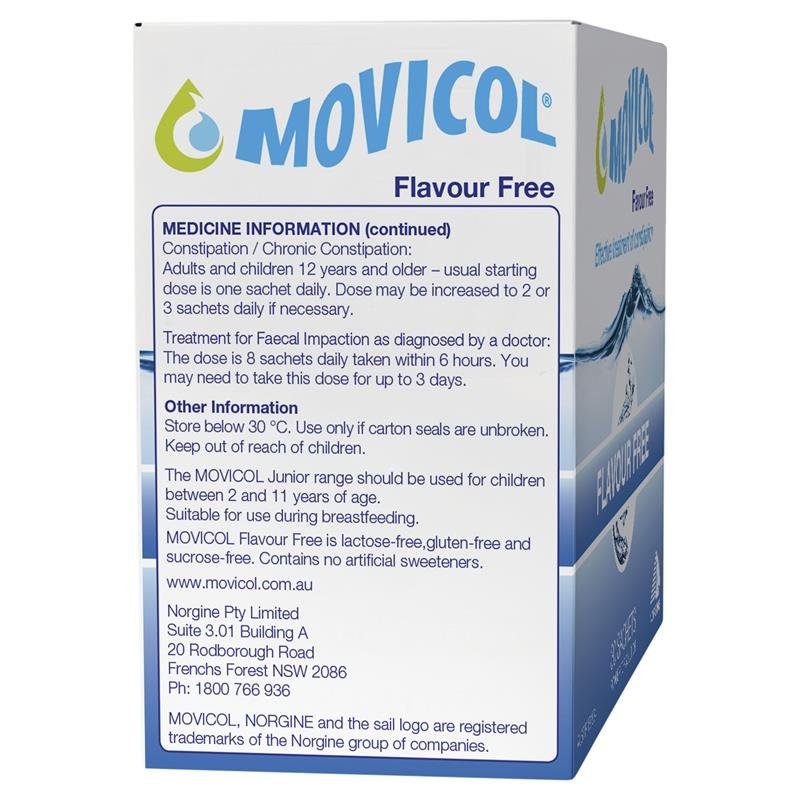 Movicol Adult Flavour Free 30 Sachets