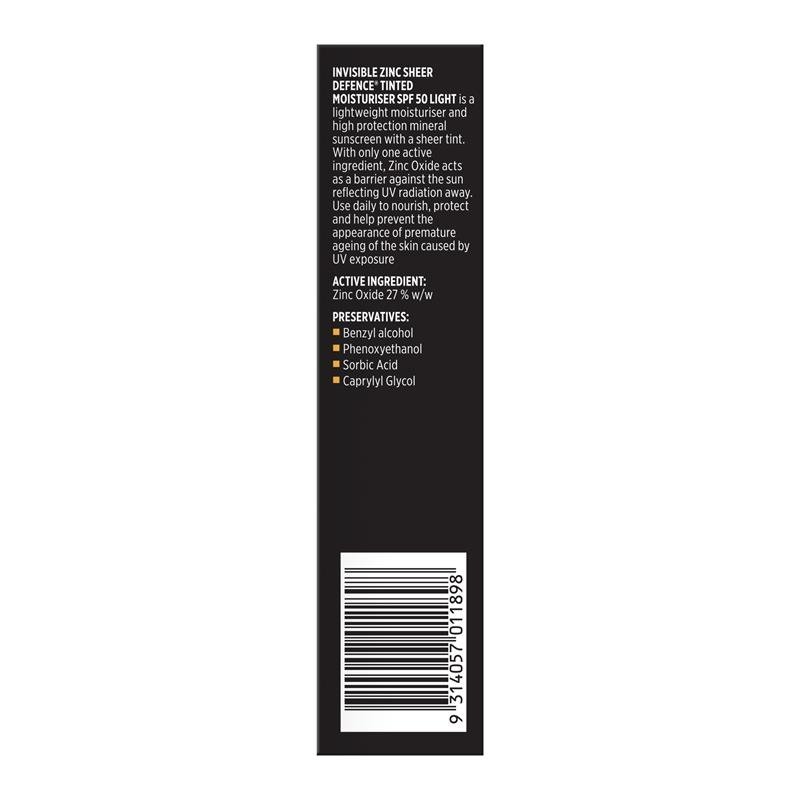 Invisible Zinc 物理防晒隔离乳 SPF50+ 浅色 50g