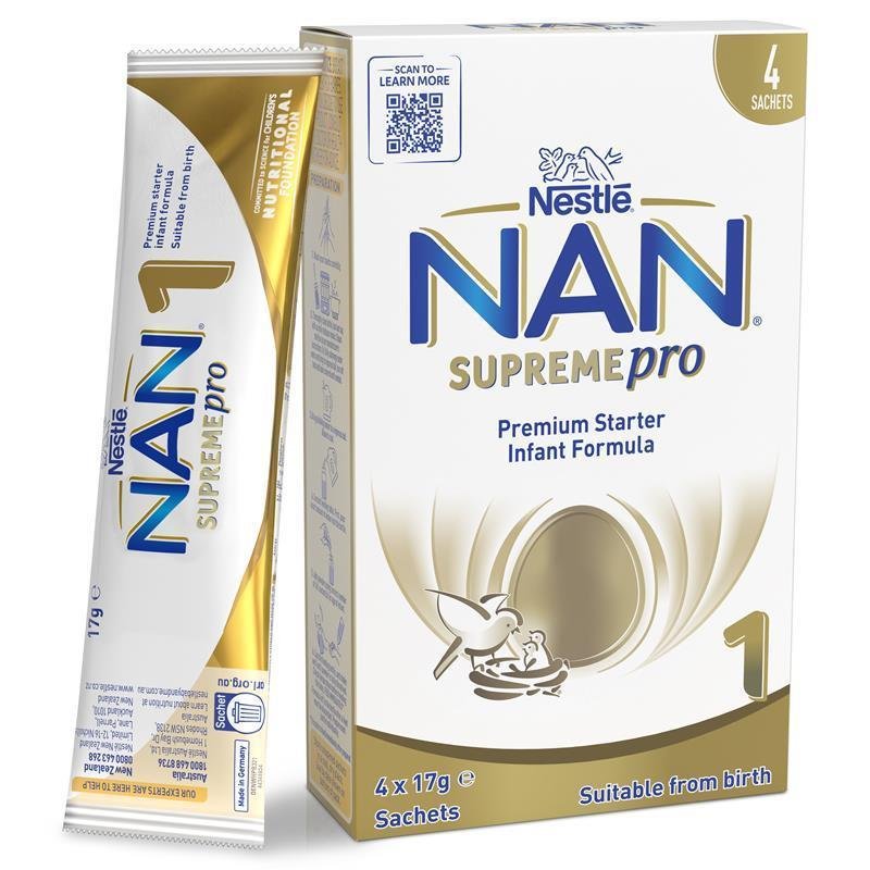 雀巢 NAN 超级能恩 婴儿奶粉 1段 便携装 4×17g