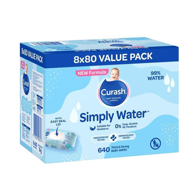 Curash 纯水婴儿湿巾 8×80 超值装