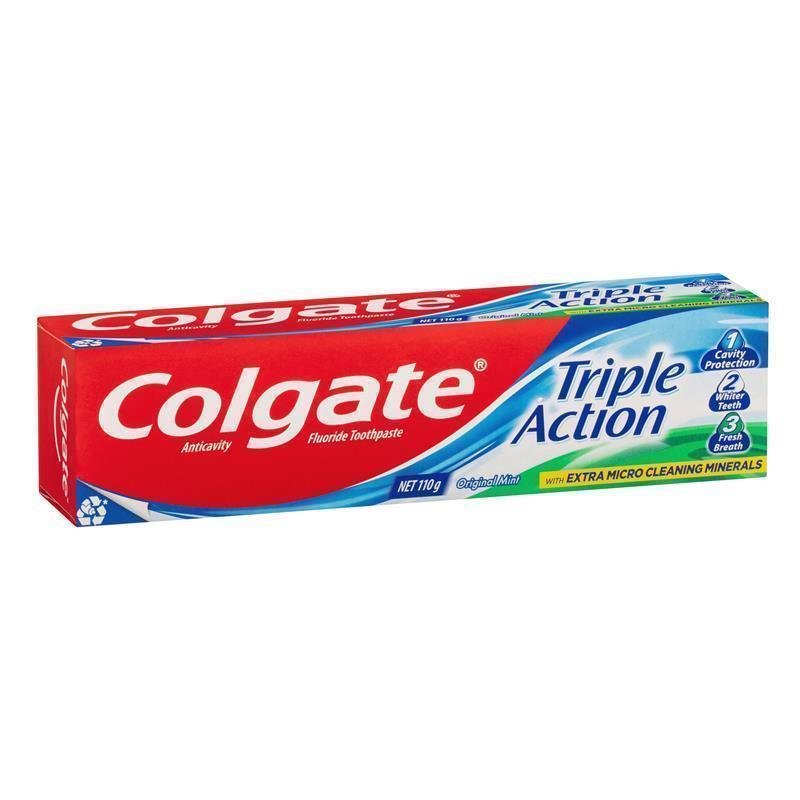 高露洁 Colgate 三重功效防蛀含氟原味薄荷牙膏 110g