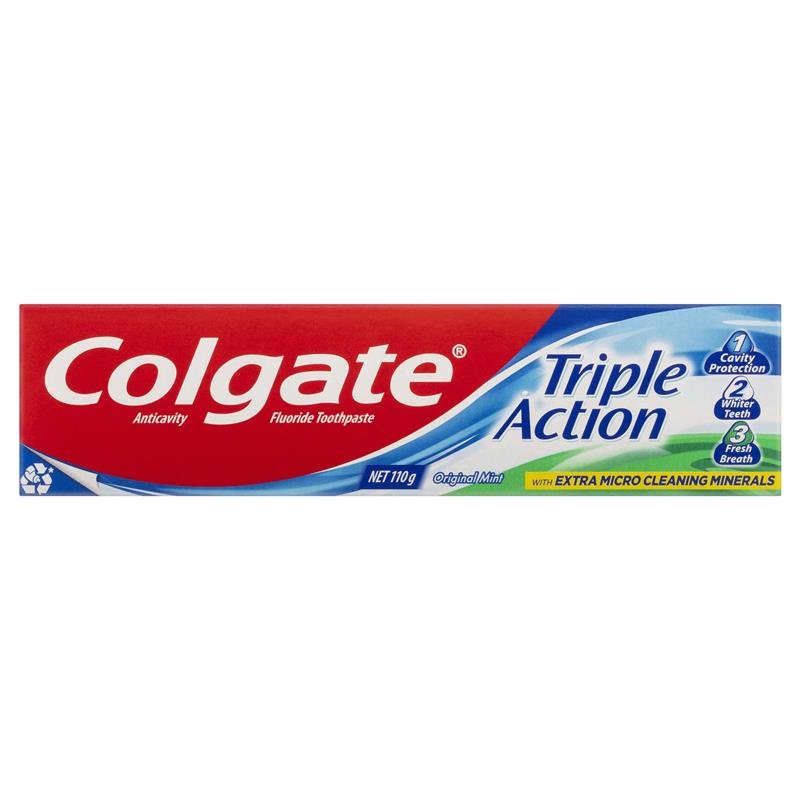 高露洁 Colgate 三重功效防蛀含氟原味薄荷牙膏 110g