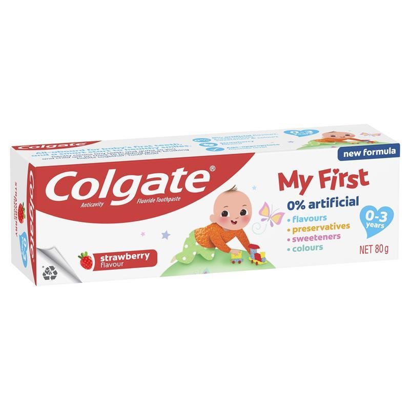 高露洁 Colgate 儿童防蛀牙膏 0-3岁 草莓味 80g