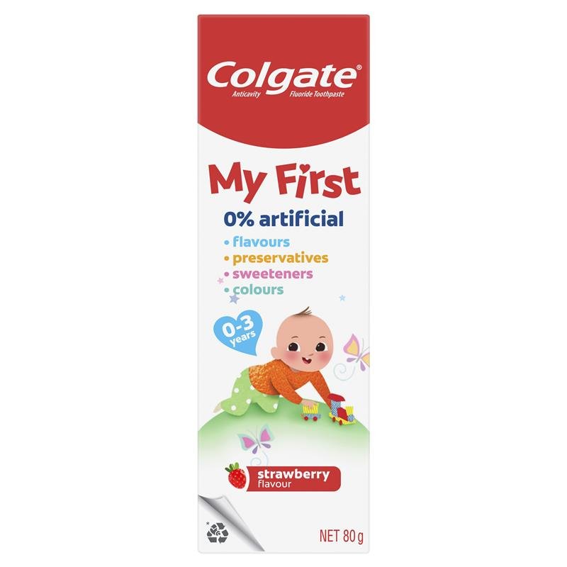 高露洁 Colgate 儿童防蛀牙膏 0-3岁 草莓味 80g