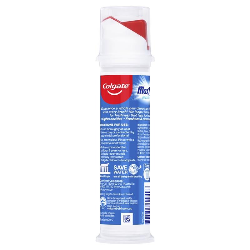 高露洁 Colgate 劲爽冰凉薄荷按压式牙膏 130g