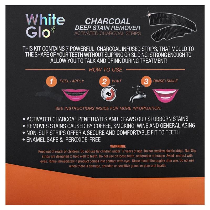 White Glo 活性炭深层去渍美白牙贴 7片