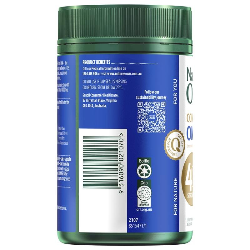 Nature's Own 高浓缩超高强度深海鱼油 90粒