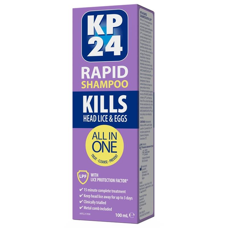 KP24 快速15分钟去头虱洗发水 100ml 含梳子