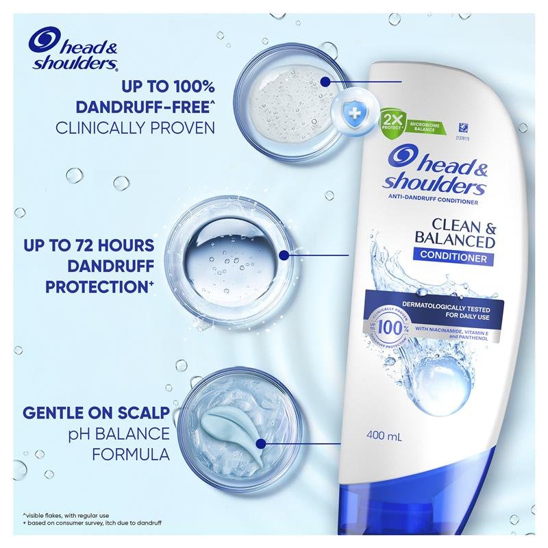 海飞丝 Head & Shoulders 净爽平衡去屑护发素 400ml