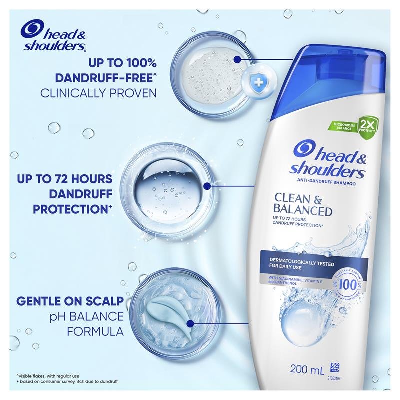 海飞丝 Head & Shoulders 清爽平衡去屑洗发水 200ml