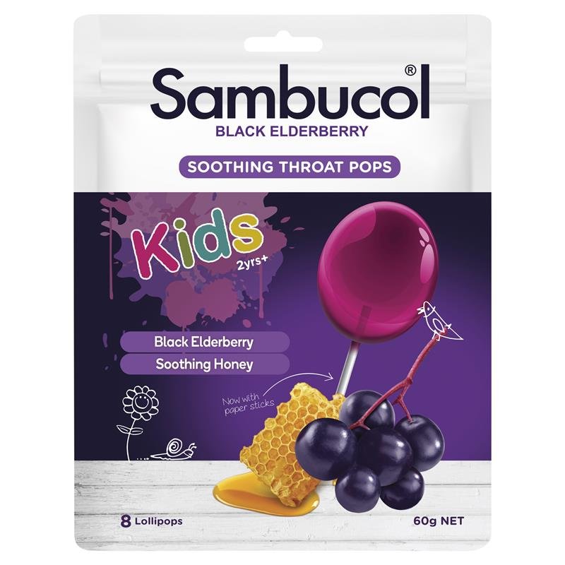 Sambucol 儿童舒缓润喉棒棒糖 8支