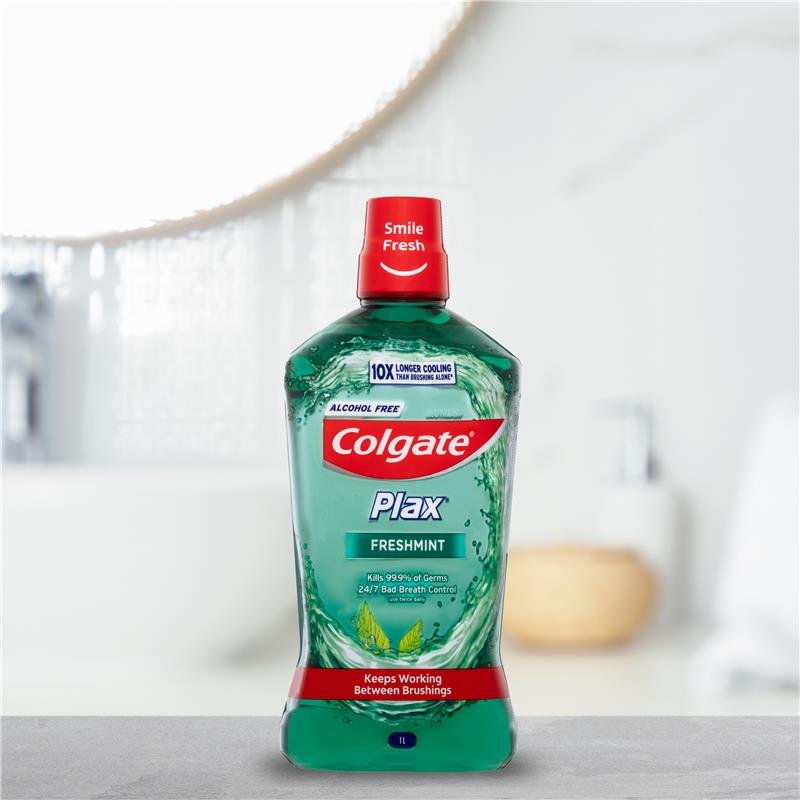 Colgate 高露洁 Plax 无酒精抗菌漱口水 清新薄荷 1L