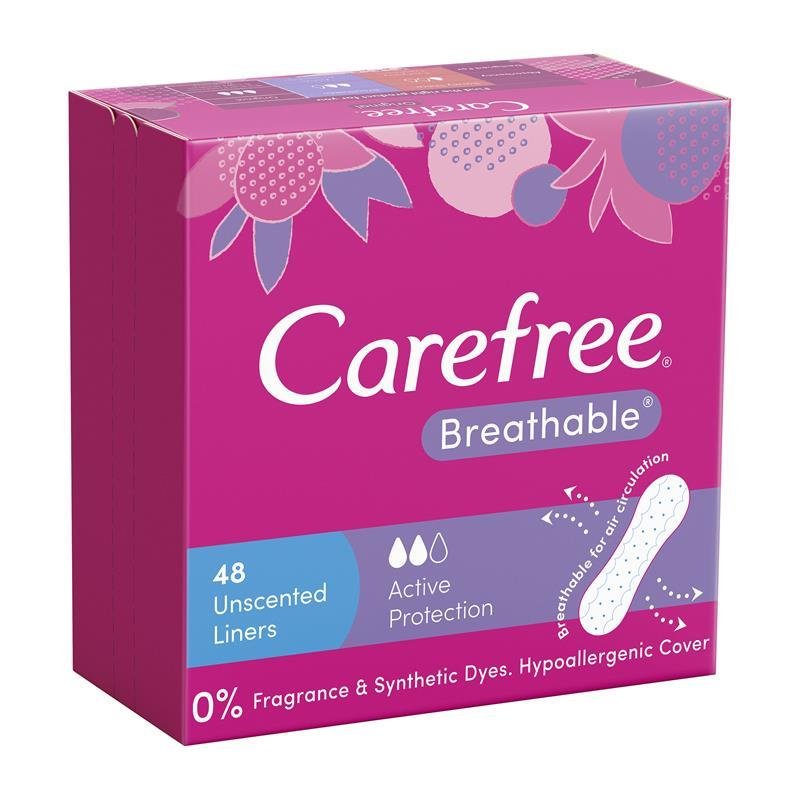 Carefree 娇爽 透气无香卫生护垫 48片