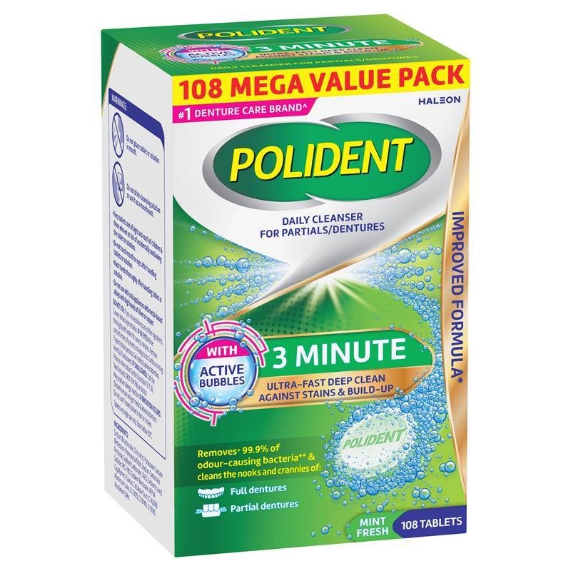 Polident 保丽净 假牙清洁片 3分钟 108片