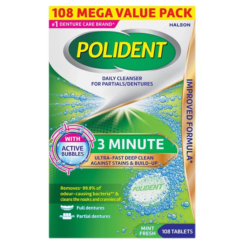 Polident 保丽净 假牙清洁片 3分钟 108片