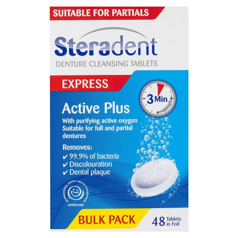 Steradent Active Plus 假牙清洁泡腾片 48片