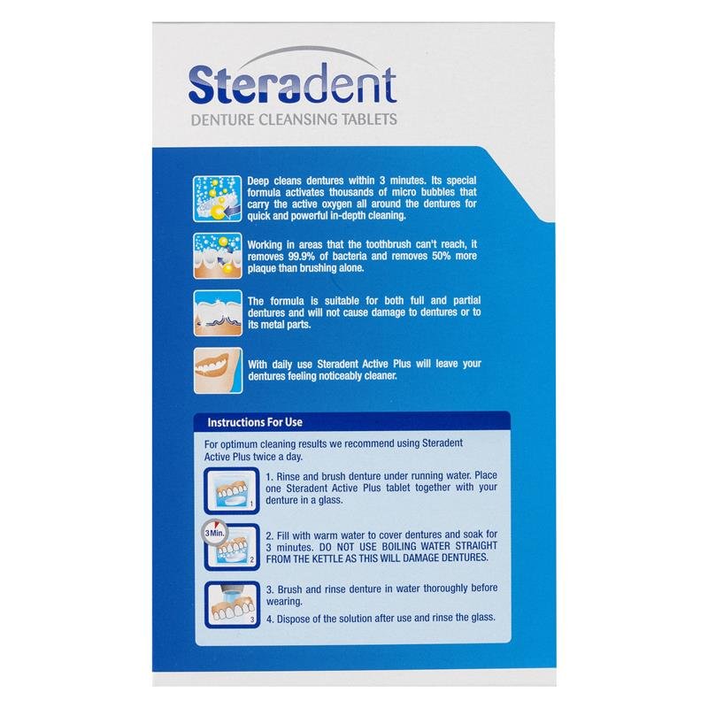 Steradent Active Plus 假牙清洁泡腾片 48片