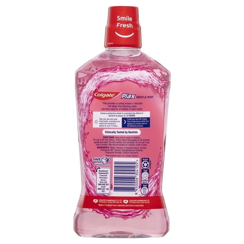 Colgate 高露洁 Plax 无酒精抗菌漱口水 温和薄荷 1L