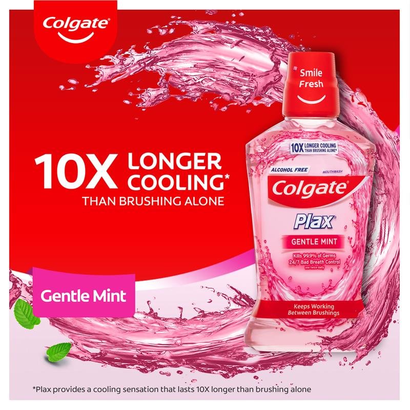 Colgate 高露洁 Plax 无酒精抗菌漱口水 温和薄荷 1L