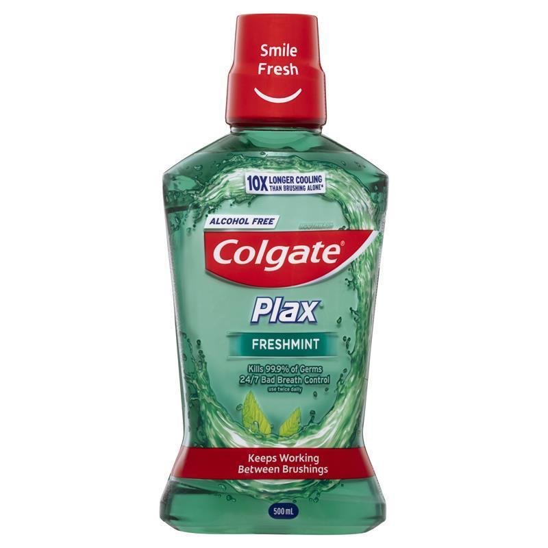 Colgate 高露洁 Plax 无酒精抗菌漱口水 清新薄荷 500ml